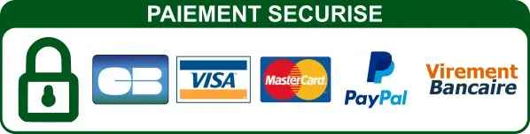 Paiement sécurisé CB Visa Mastercard PayPal Virement Bancaire
